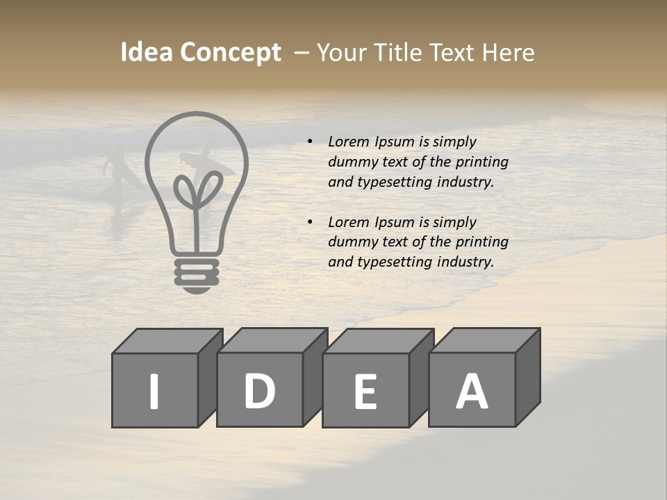 Surfers Walk From The Beach In The Evening PowerPoint Template