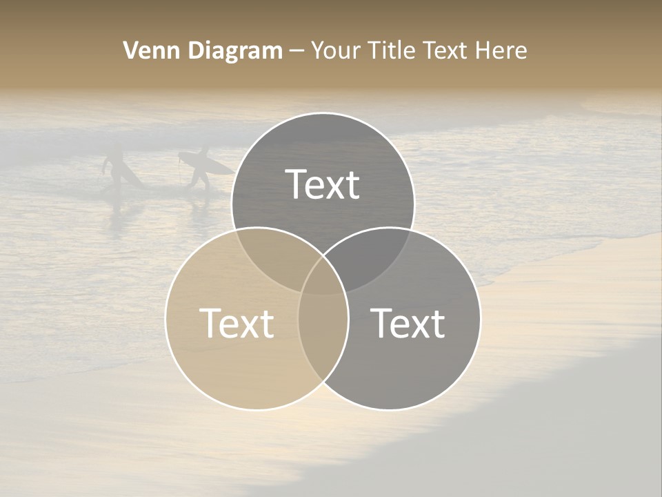 Surfers Walk From The Beach In The Evening PowerPoint Template