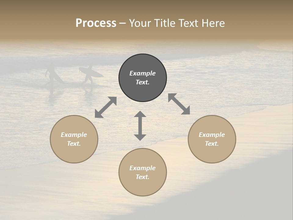 Surfers Walk From The Beach In The Evening PowerPoint Template