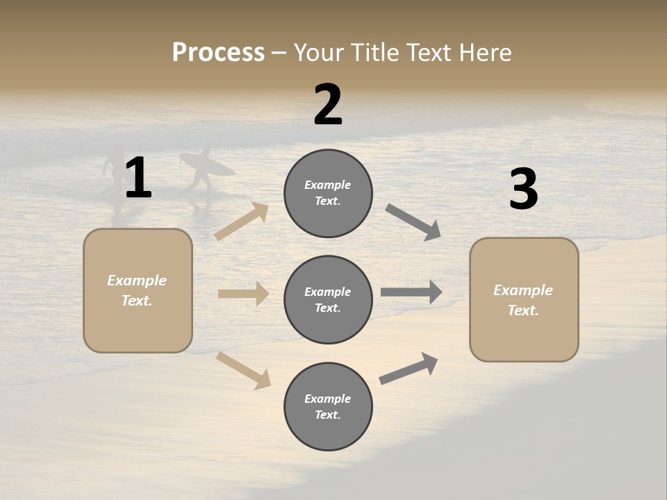 Surfers Walk From The Beach In The Evening PowerPoint Template