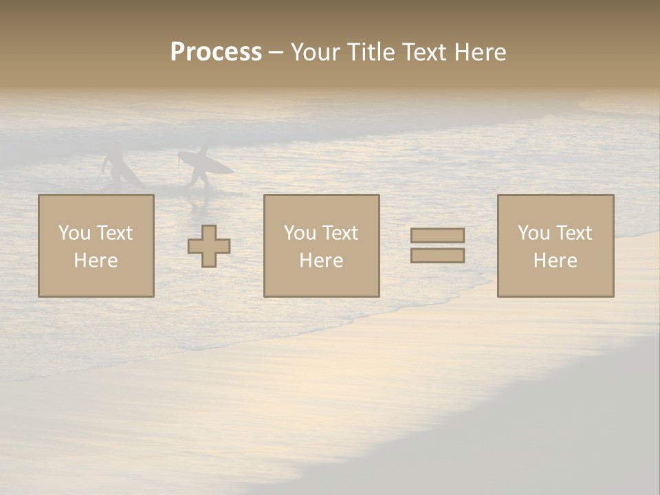 Surfers Walk From The Beach In The Evening PowerPoint Template