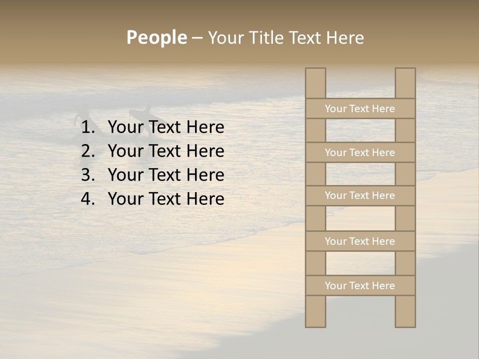 Surfers Walk From The Beach In The Evening PowerPoint Template