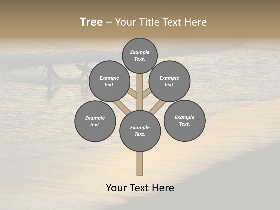 Surfers Walk From The Beach In The Evening PowerPoint Template