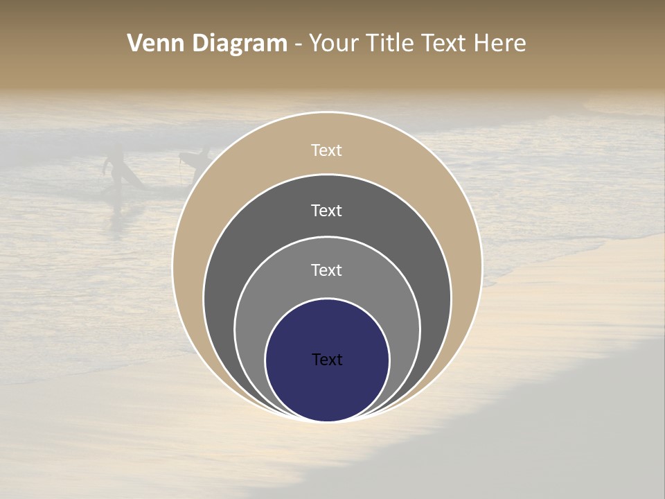 Surfers Walk From The Beach In The Evening PowerPoint Template