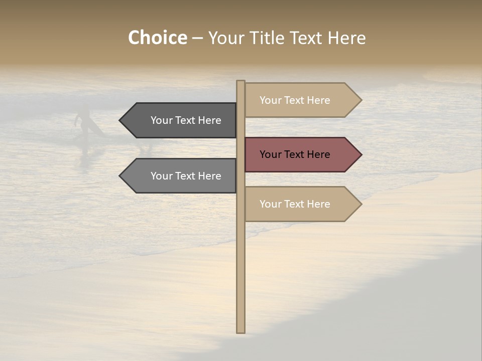 Surfers Walk From The Beach In The Evening PowerPoint Template