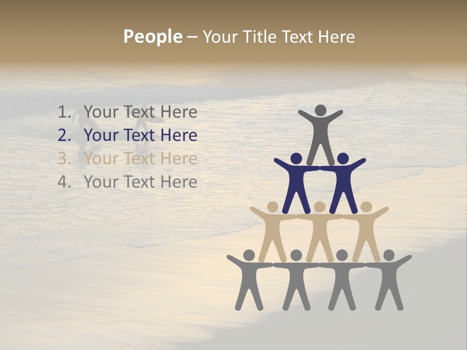 Surfers Walk From The Beach In The Evening PowerPoint Template