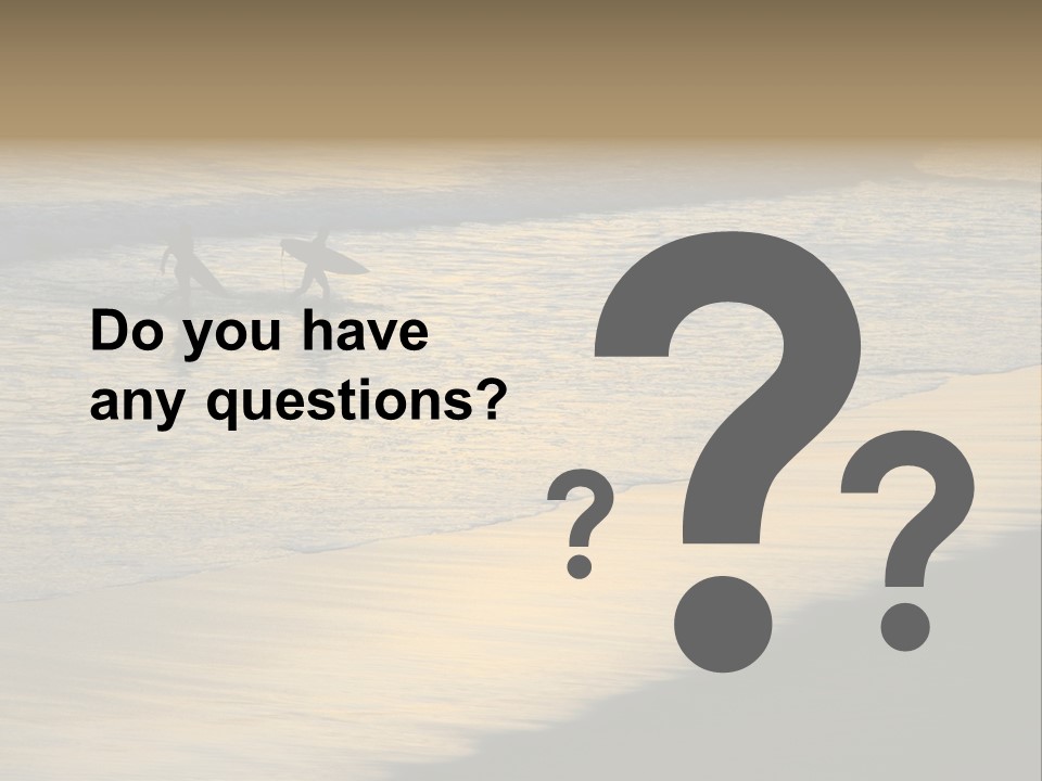 Surfers Walk From The Beach In The Evening PowerPoint Template