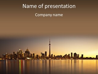 Sunset On The Background Of The City PowerPoint Template