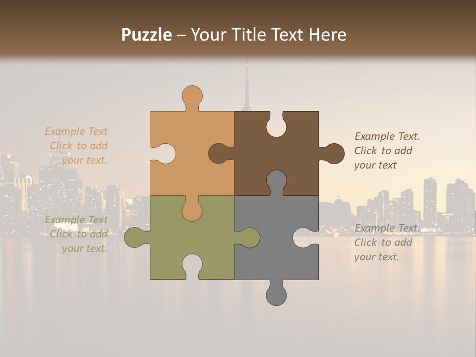 Sunset On The Background Of The City PowerPoint Template