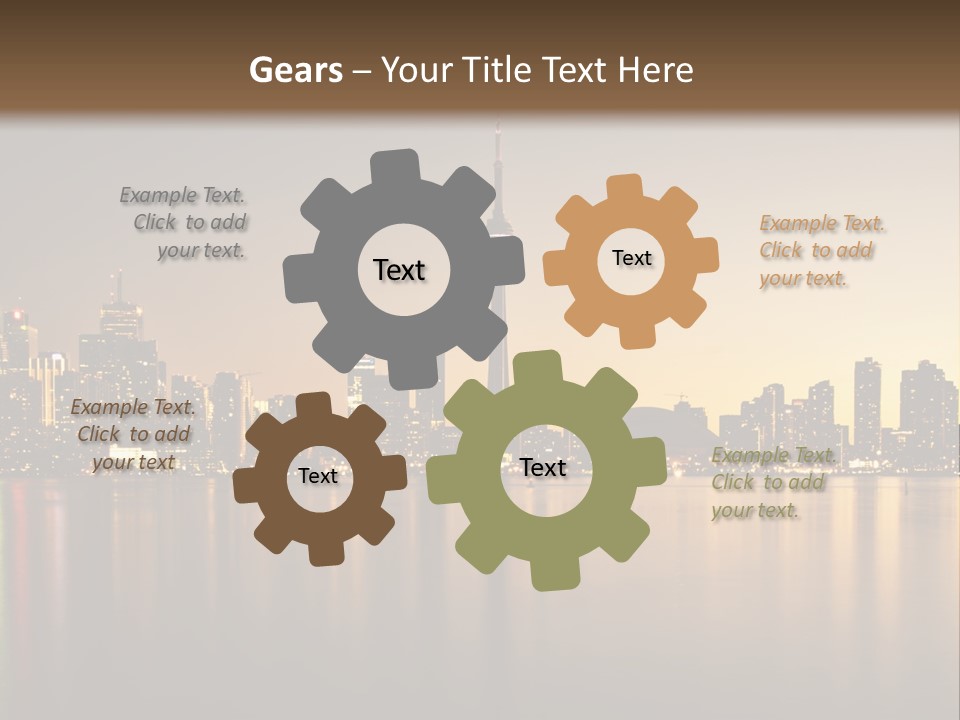 Sunset On The Background Of The City PowerPoint Template