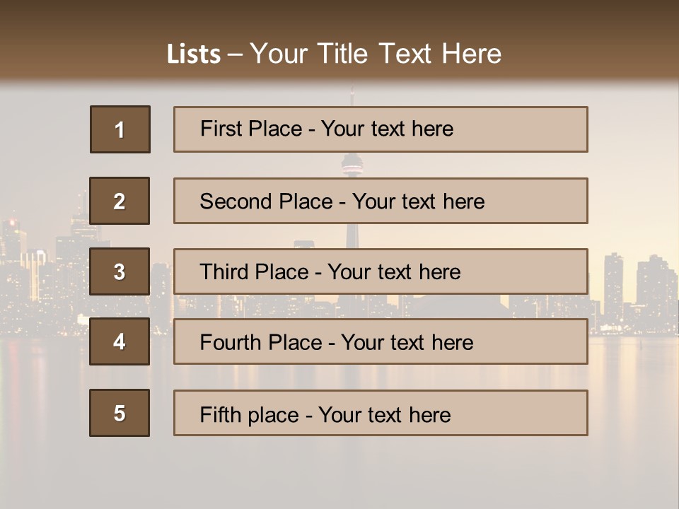 Sunset On The Background Of The City PowerPoint Template