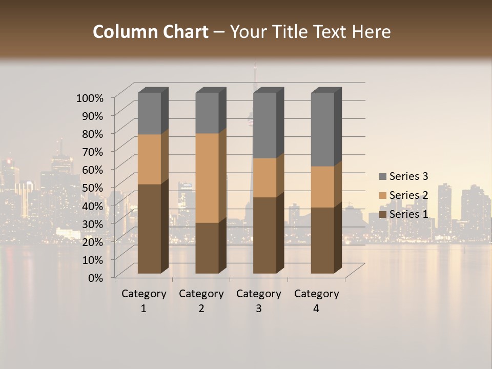 Sunset On The Background Of The City PowerPoint Template