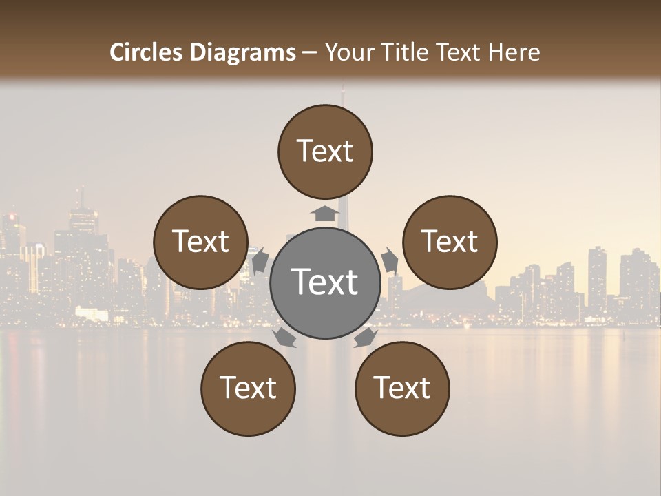 Sunset On The Background Of The City PowerPoint Template