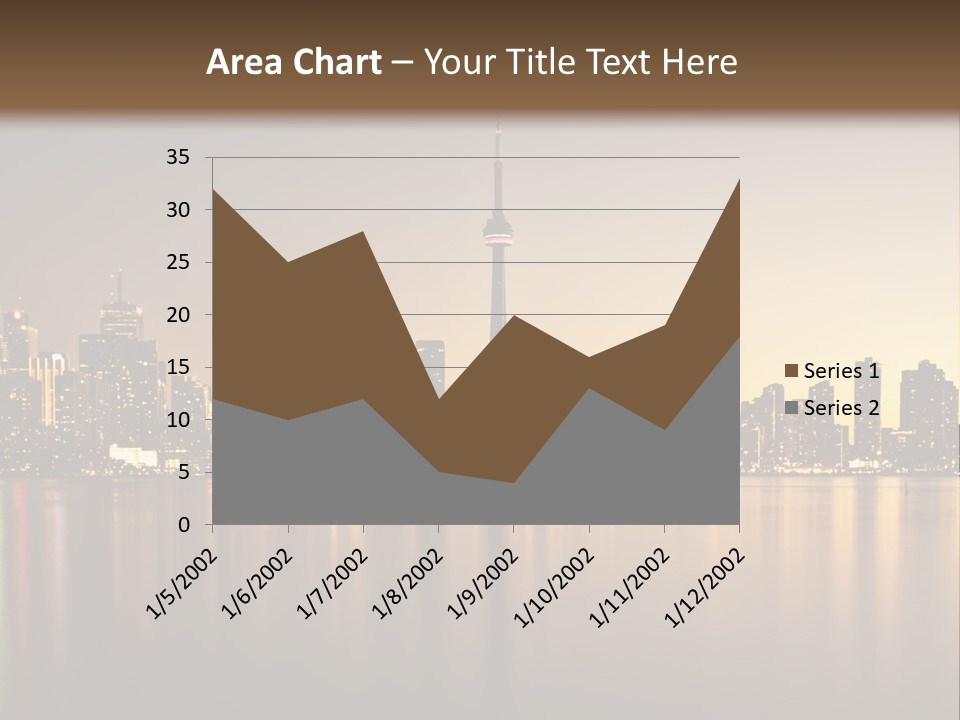 Sunset On The Background Of The City PowerPoint Template