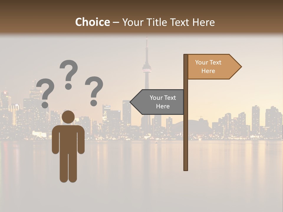 Sunset On The Background Of The City PowerPoint Template