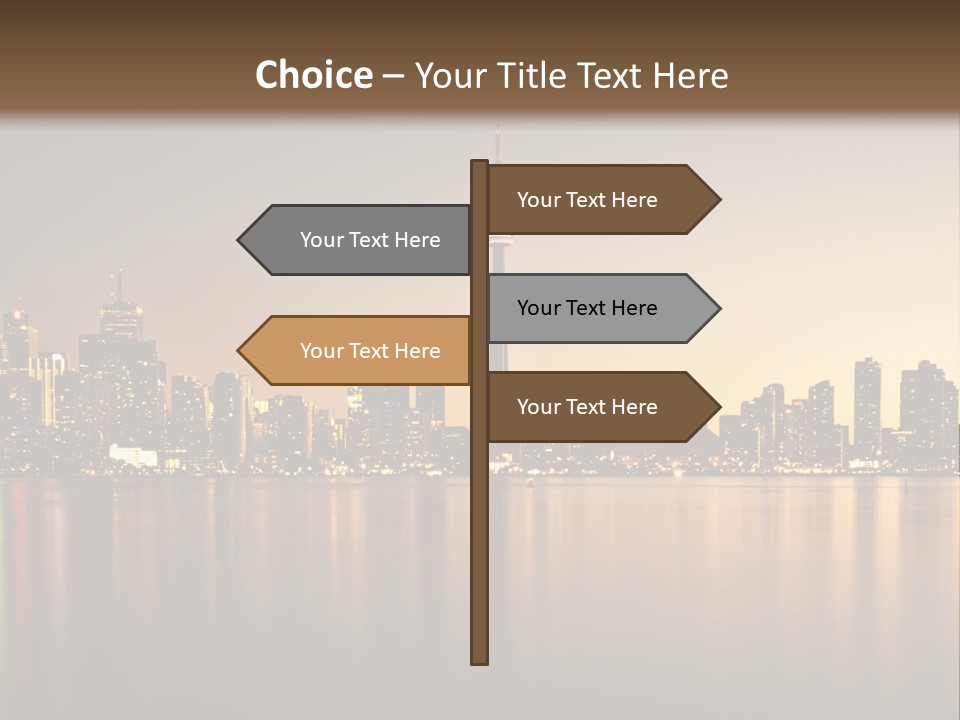 Sunset On The Background Of The City PowerPoint Template