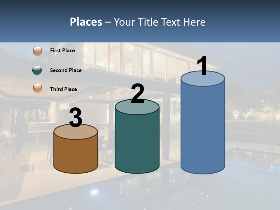 Large House With Pool PowerPoint Template