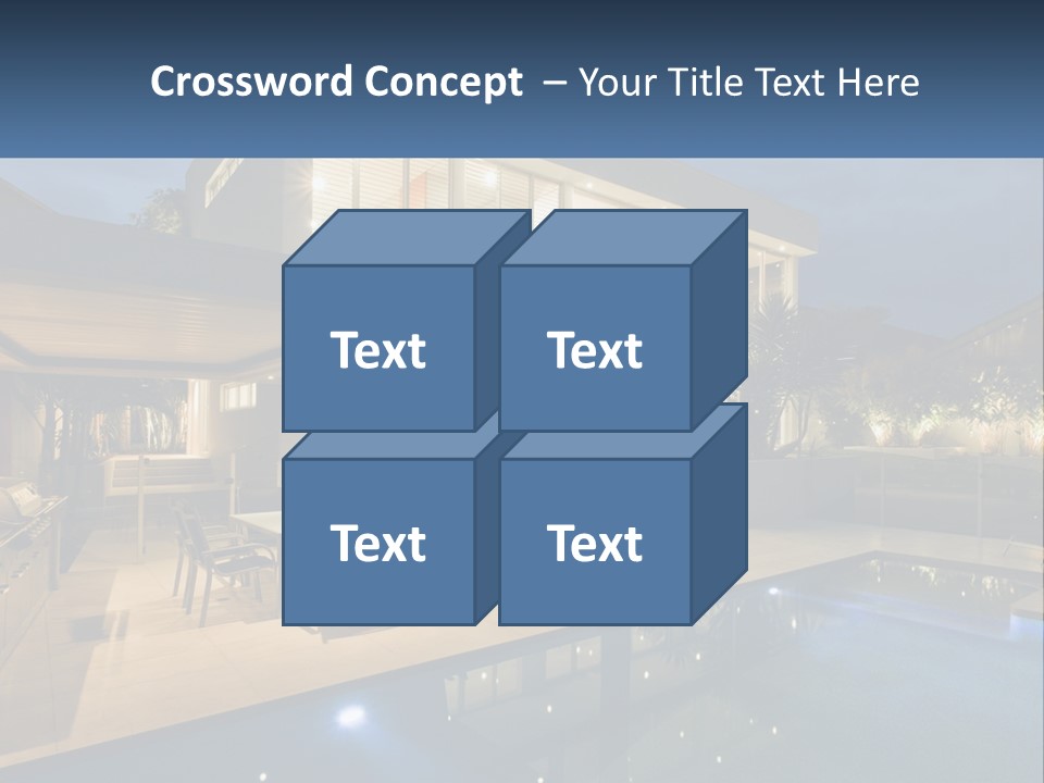 Large House With Pool PowerPoint Template