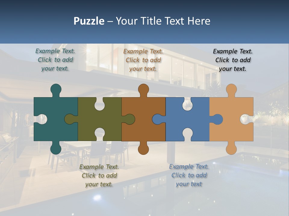 Large House With Pool PowerPoint Template