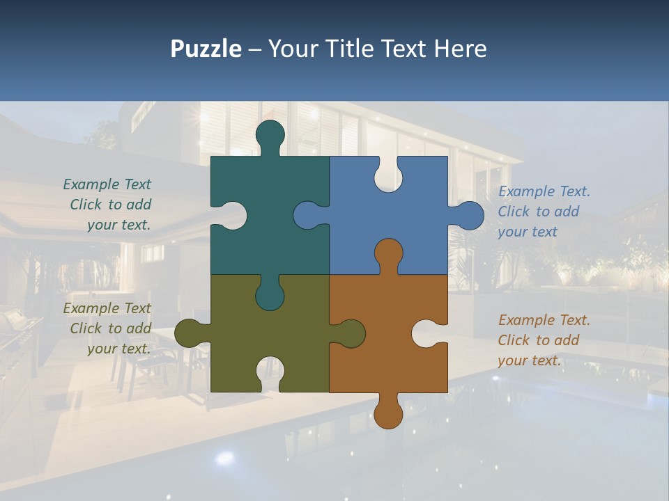 Large House With Pool PowerPoint Template