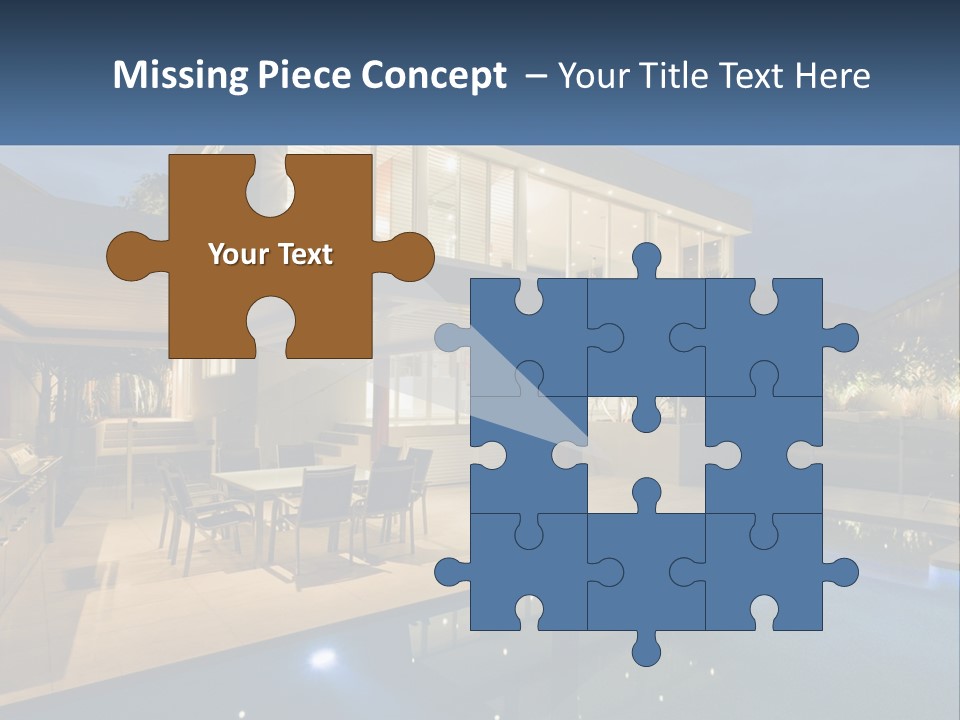 Large House With Pool PowerPoint Template