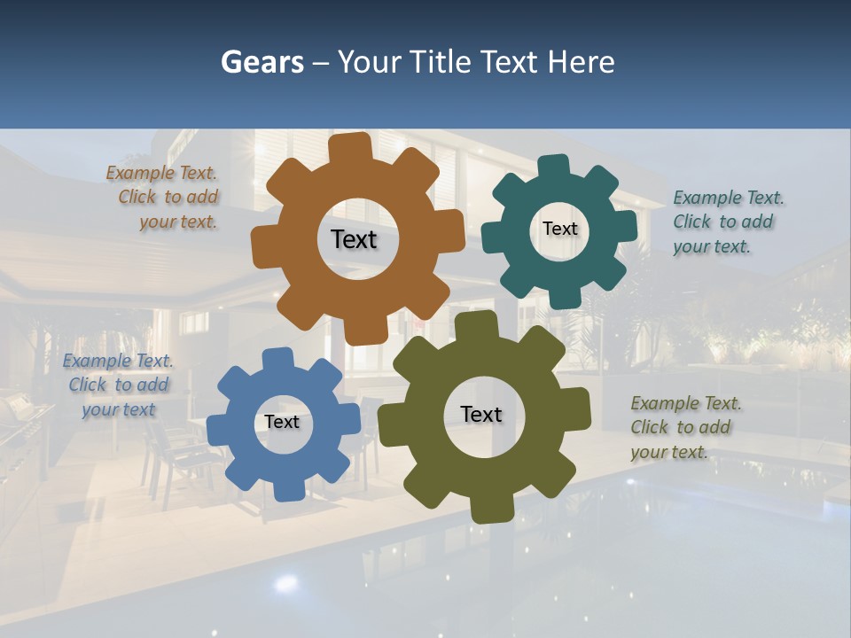 Large House With Pool PowerPoint Template