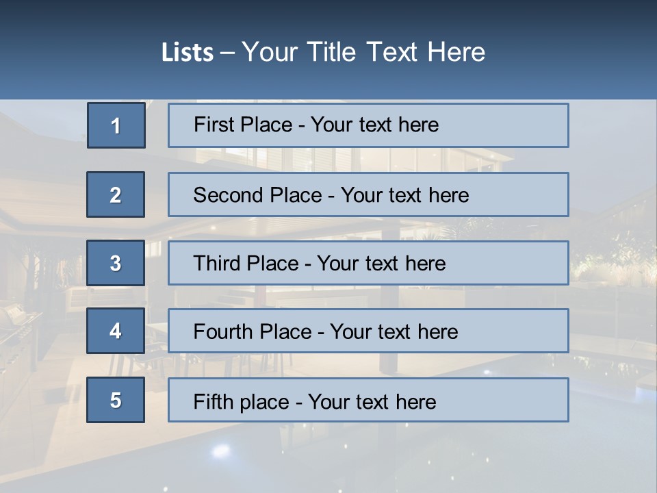 Large House With Pool PowerPoint Template