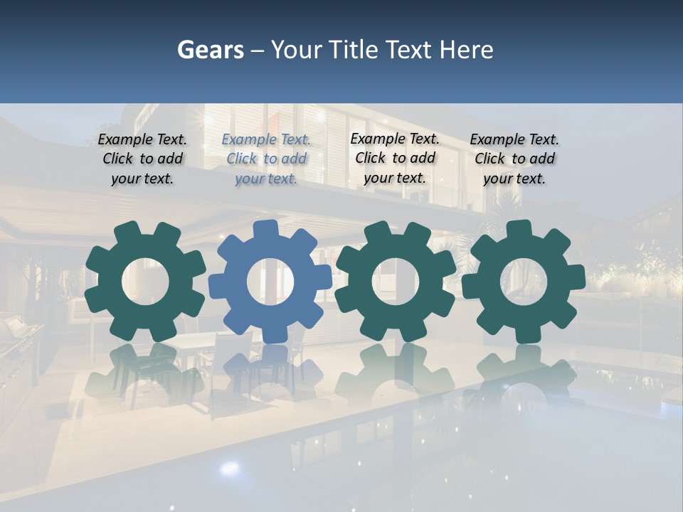 Large House With Pool PowerPoint Template