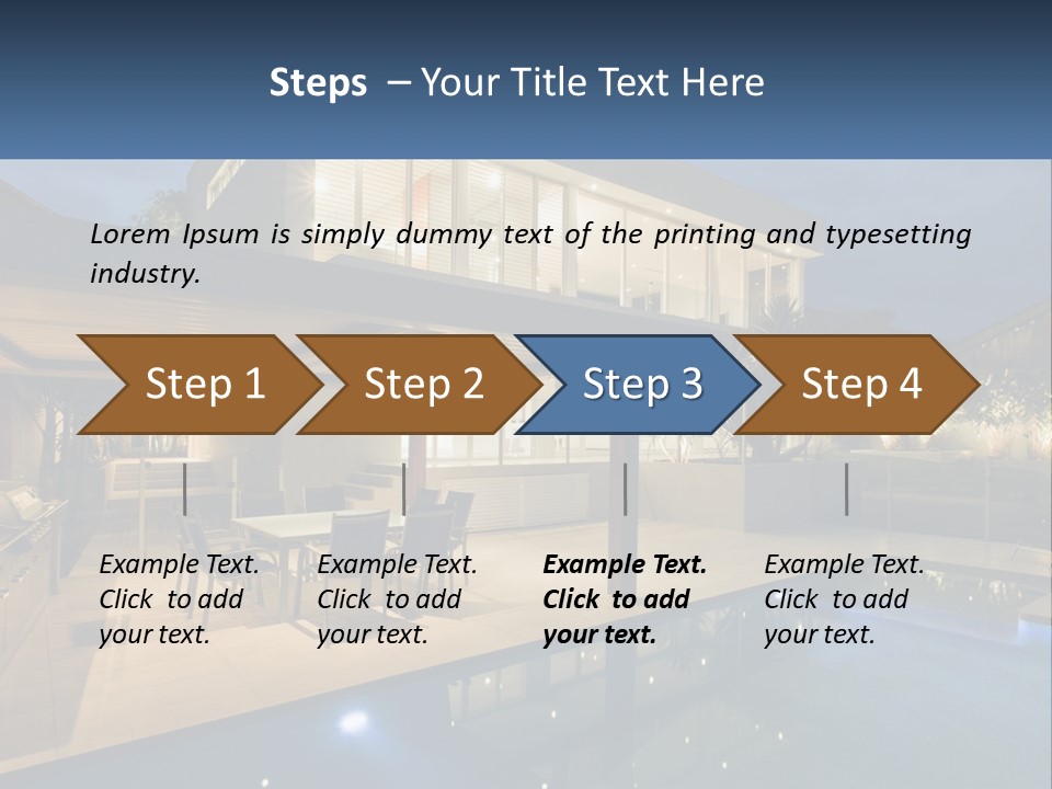 Large House With Pool PowerPoint Template