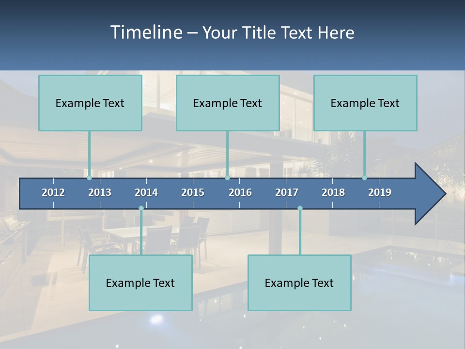 Large House With Pool PowerPoint Template