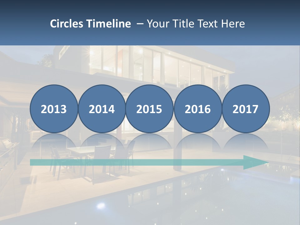 Large House With Pool PowerPoint Template