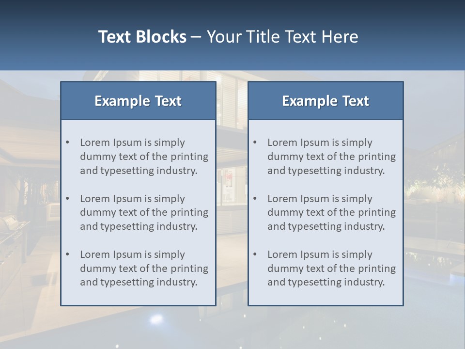 Large House With Pool PowerPoint Template