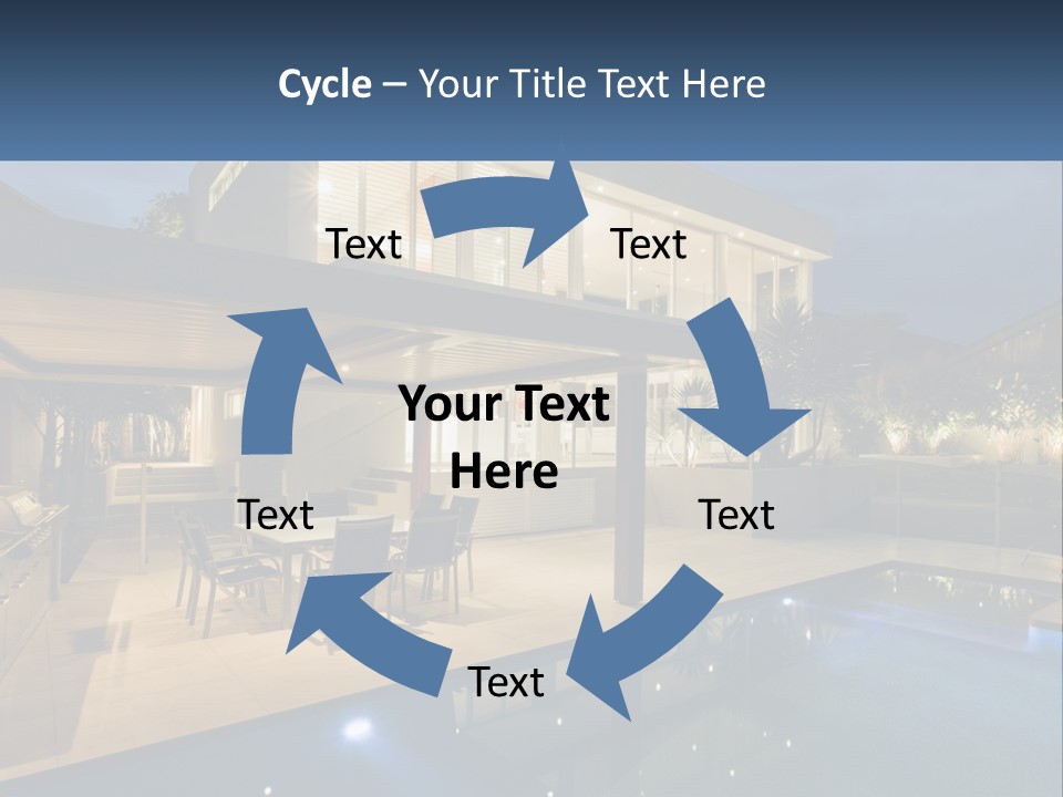Large House With Pool PowerPoint Template