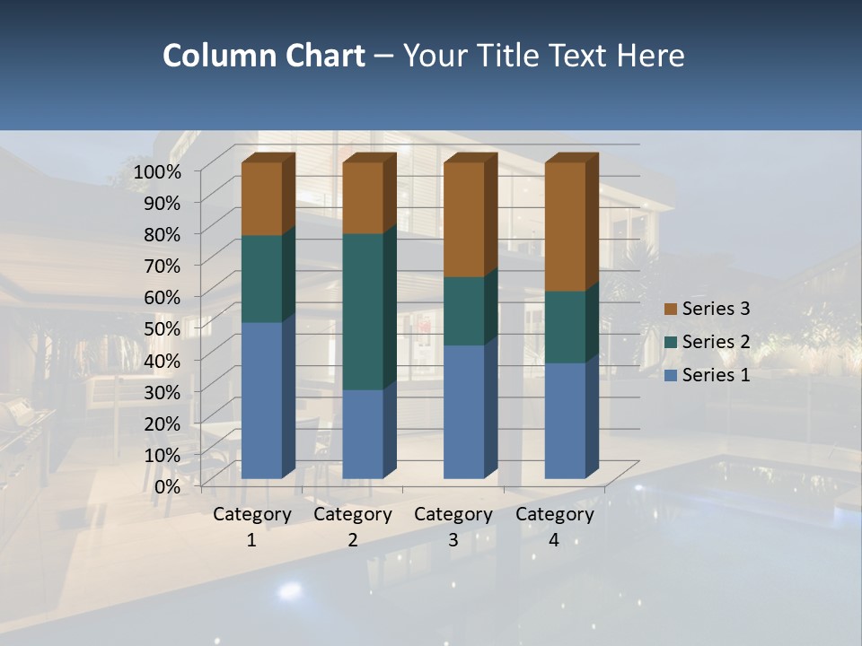 Large House With Pool PowerPoint Template