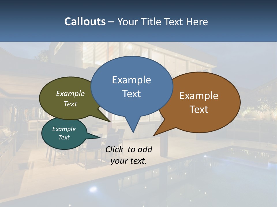 Large House With Pool PowerPoint Template