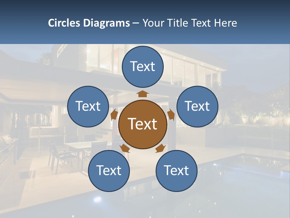 Large House With Pool PowerPoint Template