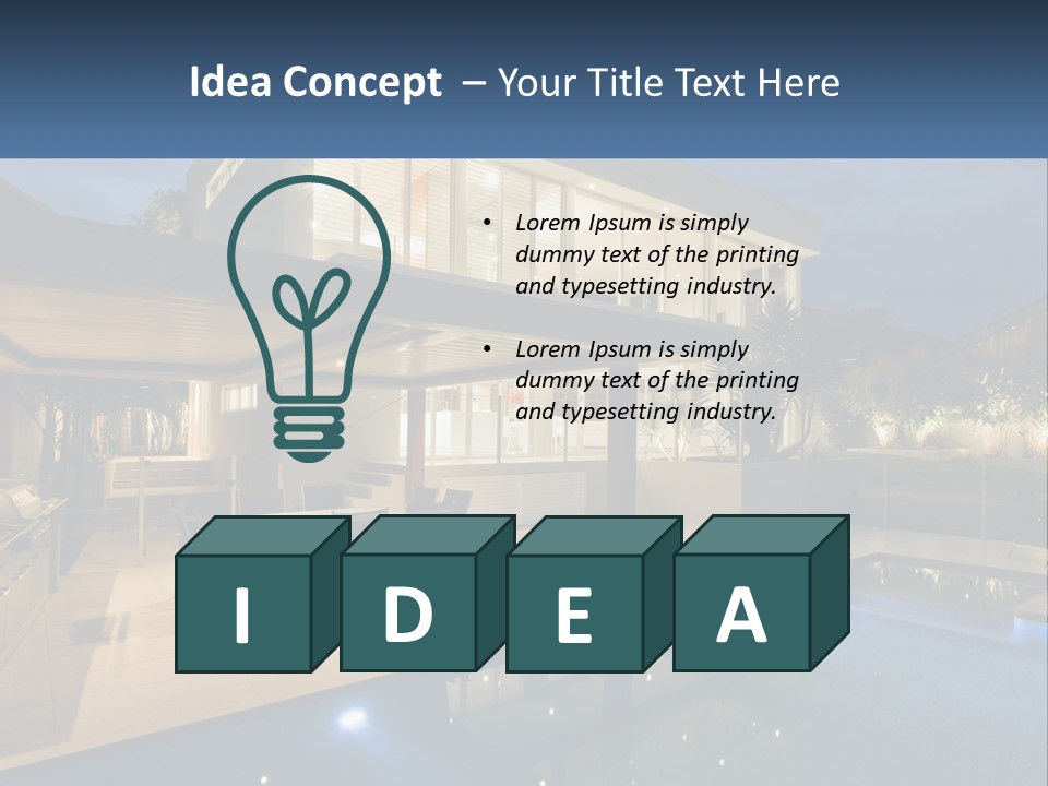 Large House With Pool PowerPoint Template