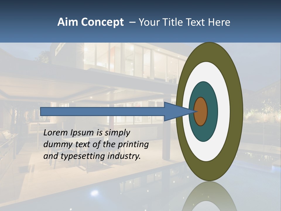 Large House With Pool PowerPoint Template