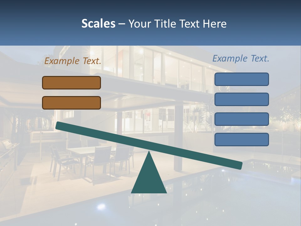 Large House With Pool PowerPoint Template