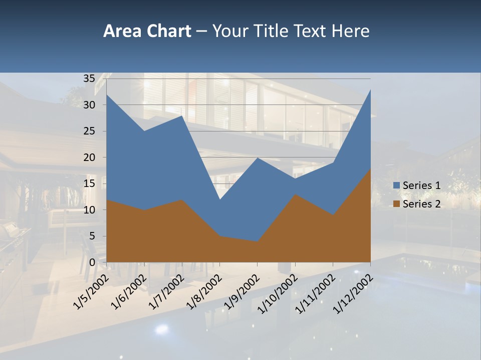 Large House With Pool PowerPoint Template