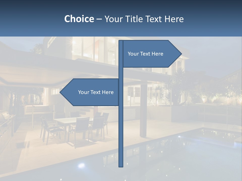 Large House With Pool PowerPoint Template