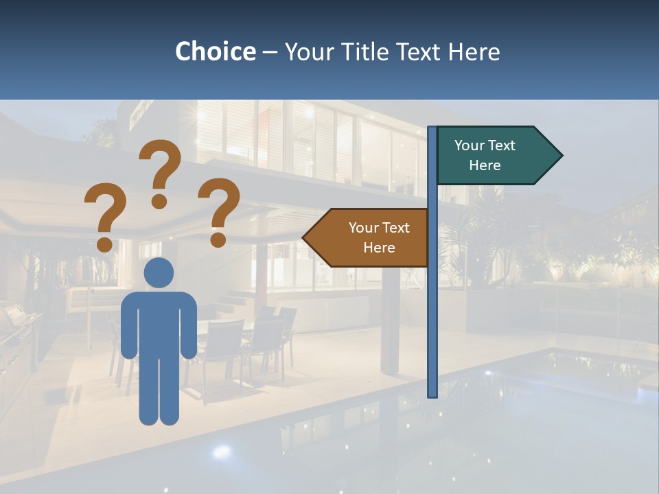 Large House With Pool PowerPoint Template