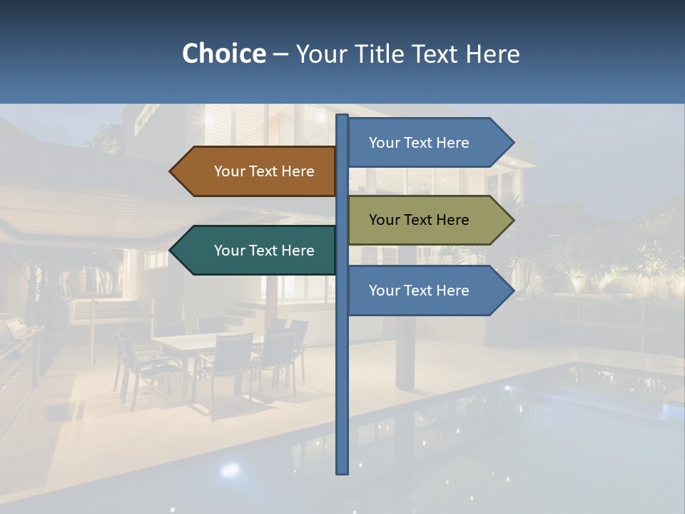 Large House With Pool PowerPoint Template