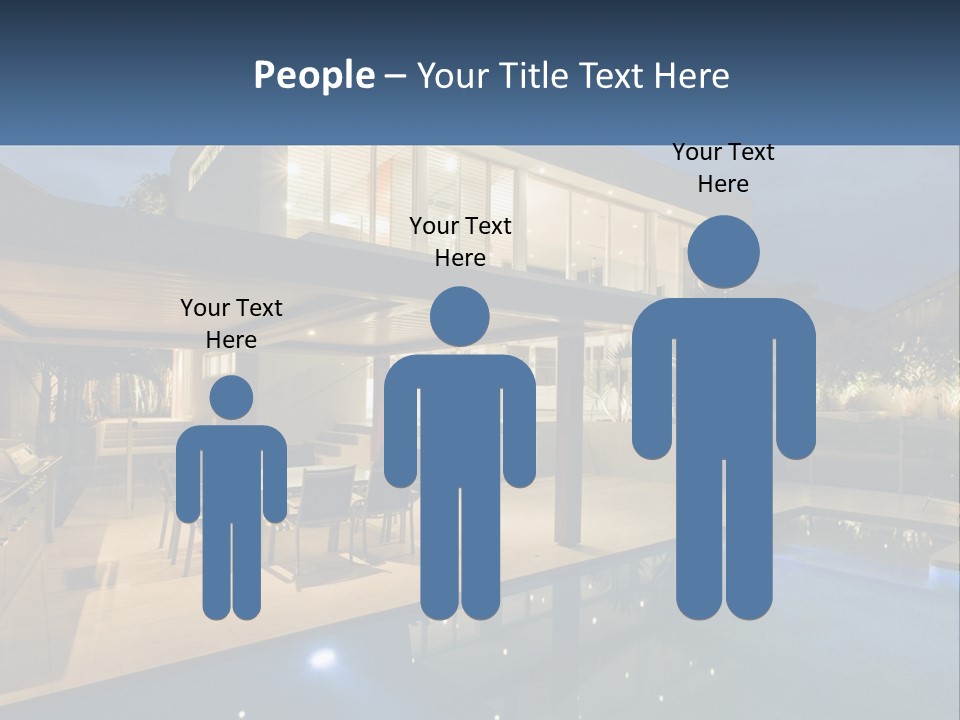 Large House With Pool PowerPoint Template