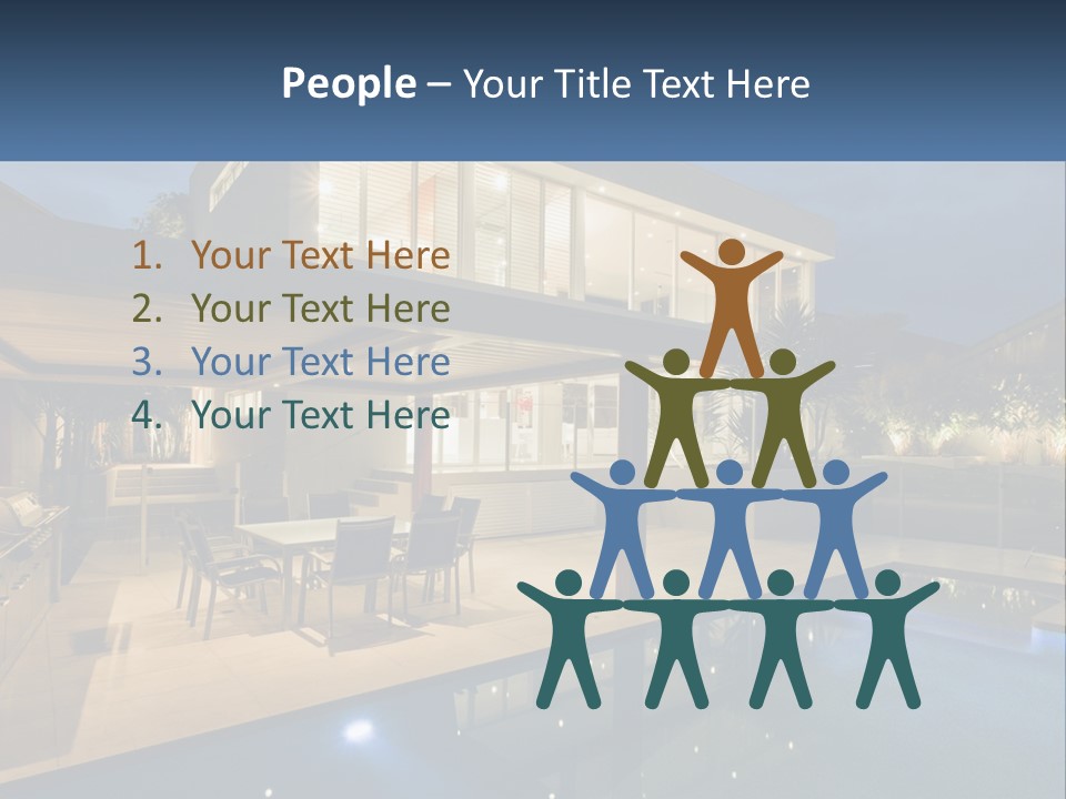 Large House With Pool PowerPoint Template