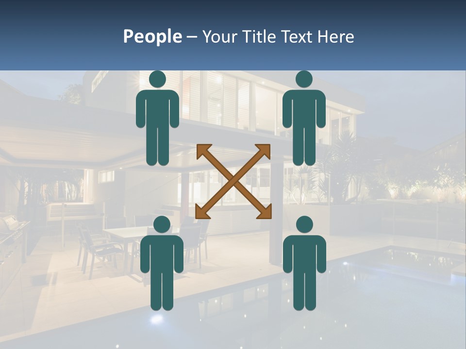 Large House With Pool PowerPoint Template