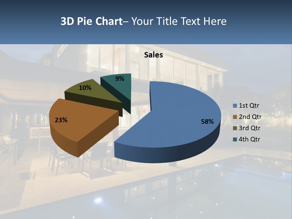 Large House With Pool PowerPoint Template