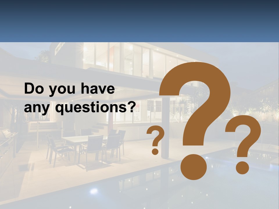 Large House With Pool PowerPoint Template