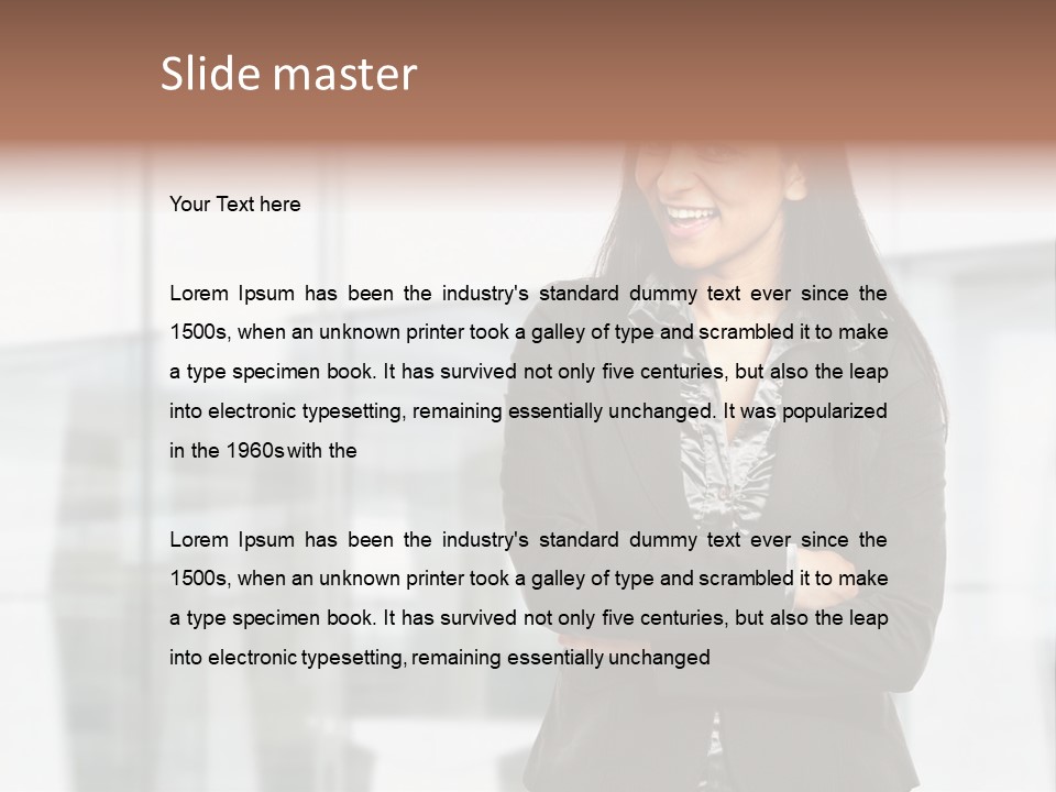 Girl Near The Office PowerPoint Template