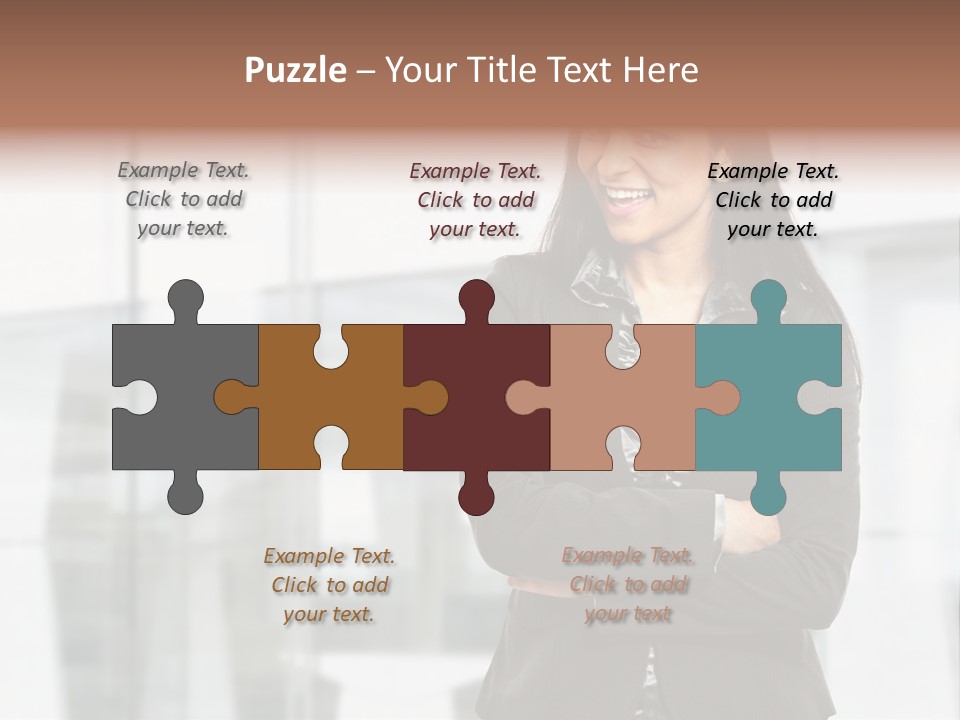 Girl Near The Office PowerPoint Template